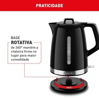 Chaleira Elétrica Arno Soleil 1,7 Litros Preta